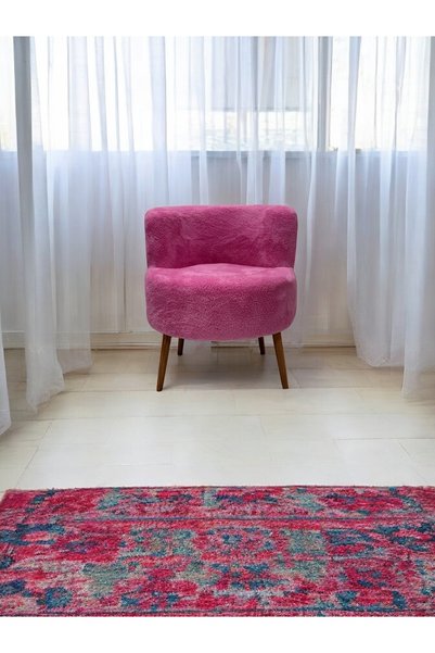 Edam Pembe Tekli Koltuk Berjer Tekli Puf Koltuk