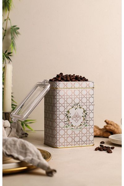 EVLE Er043-u7 Rosy Patterned Rectangular Metal Storage Container 8x10 Cm