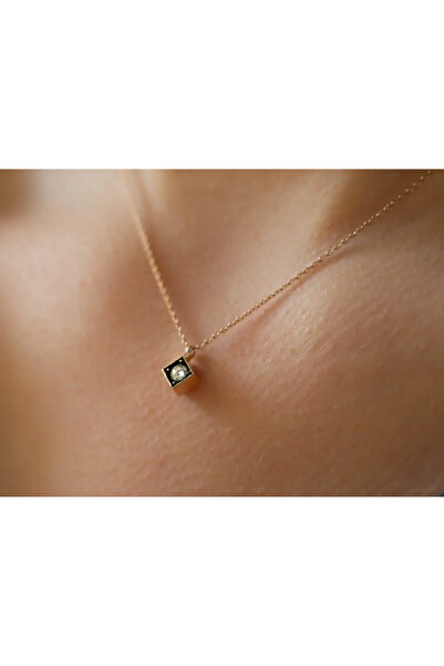 Safir Kuyumculuk 0,10ct Pırlanta Tektaş Detaylı Elmas Kolye - 8 Ayar Altın Zarif Kolye Modelleri