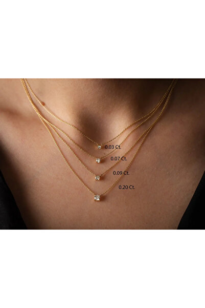 Safir Kuyumculuk 0.07 Ct. Minimal Pırlanta Kolye
