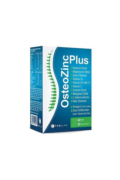 Osteozinc بالإضافة إلى 60 قرصًا و30 كبسولة ناعمة 8680133001079