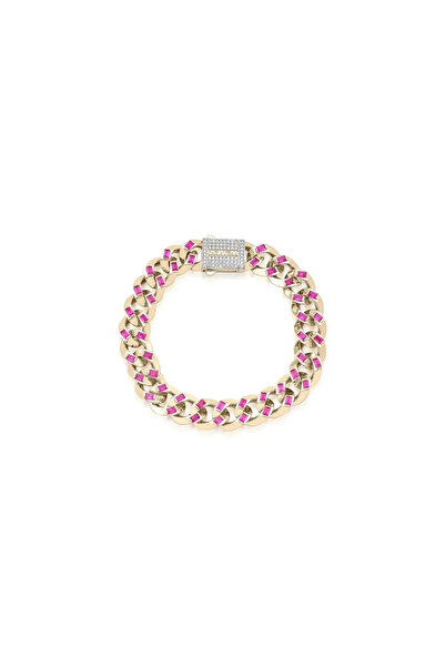 Ema Jewellery Altın Kırmızı Taşlı Bileklik