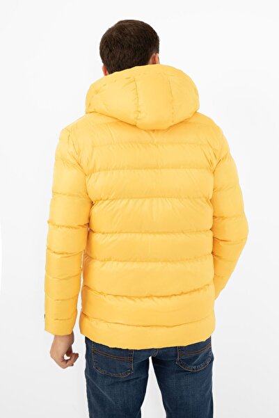 freemen Spor Erkek Sarı Içi Polarlı Kapüşonlu Su Geçirmez Rüzgara Dayanıklı   Mont