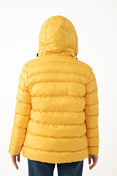 Firststops Women's Yellow Hooded Lined Waterproof Wind Resistant Inflatable Coat & Jacket & Parka