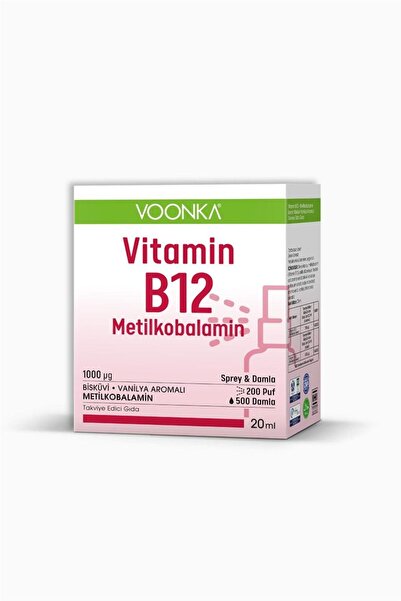 Voonka Vitamin B12 Sprey&damla Metilkobalamin 20 Ml