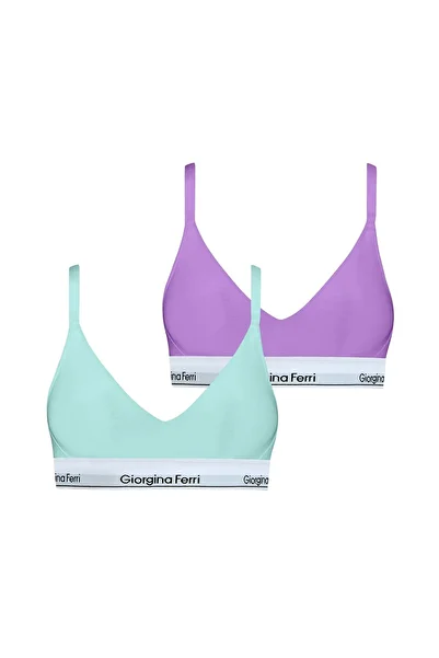 GIORGINA FERRI Sophie - Box of 2, Elastic Band, Daily Use, Padded Sports Bra Bralette