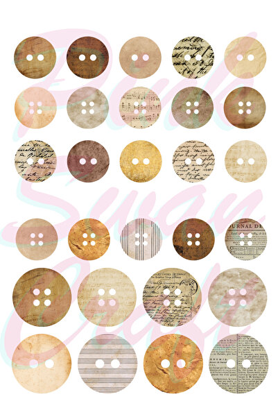 Pink Swan Craft Set nalepnica sa vintage papirnim pozadinama i dugmićima, bul...