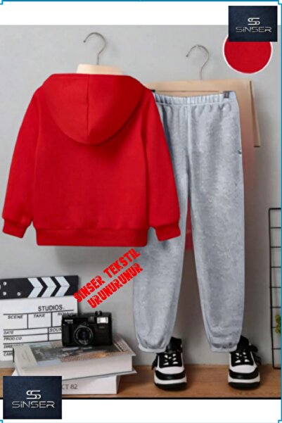 SS SİNSER Kapşonlu Çocuk “NY BEYAZ - SIYAH” Baskılı Eşofman Takımı