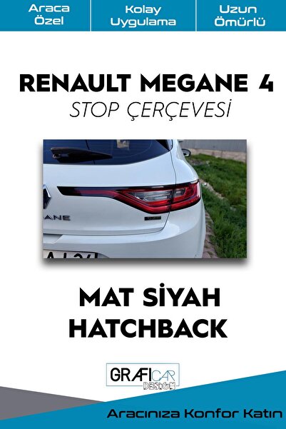 GRAFİCAR ملصق إطار إيقاف رينو ميجان 4 HATCHBACK / أسود غير لامع