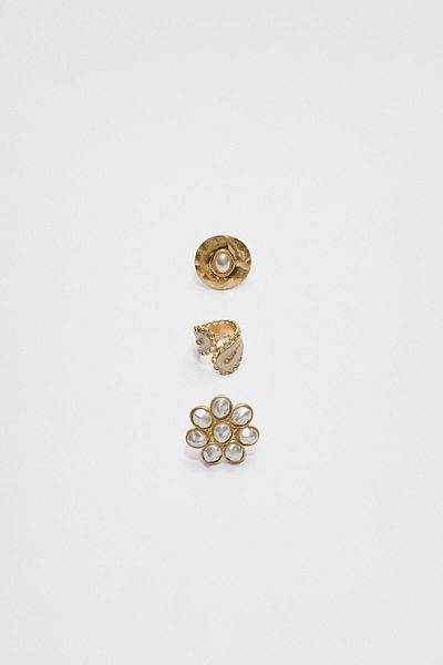 Stradivarius Set of 3 flower rings