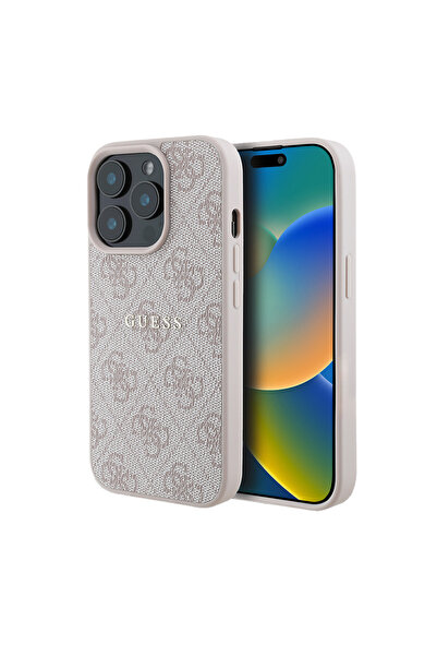 Guess 14 Pro Max Kılıf Guess  Lisanslı Magsafe Şarj Özellikli 4G Desen Yazı L...
