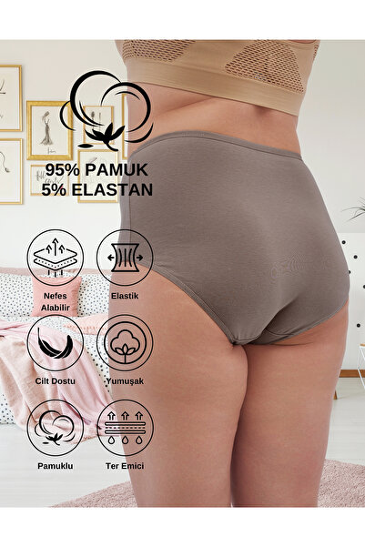 ALYA UNDERWEAR Chiloți Extra Mari de damă Pachet 5 - Maro Bej Piatră Maro deschis