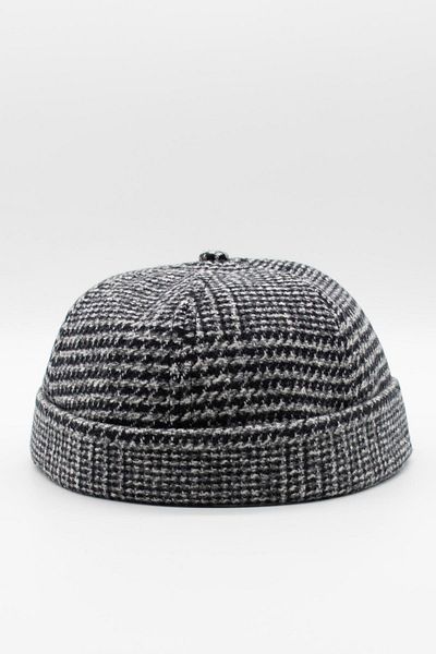 Külah Unisex Black Patterned Wool Docker Hat