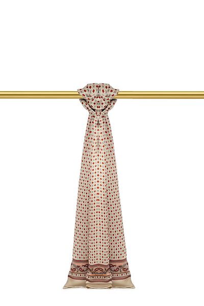 Bursa İpek Beige Patterned Men's Silk Cashew
