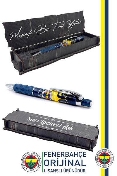 Fenerbahçe Original Licensed Tip Pen 0.7 with Gift Wooden Box
