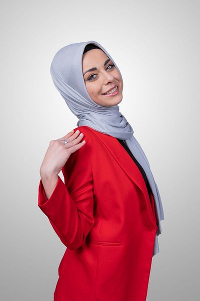 Şalcenneti.com Women's Hijab Practical Combed Cotton Shawl with Sponge Front Ready Snap Gray Color Scarf