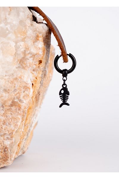 Piercing Market Steel & Silver Unisex Men's Earrings - Steel Dangle, Fish Model, No Rusting Blackening