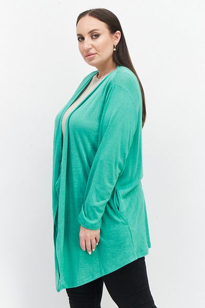 Samoon Women Long Sleeve Plain Cardigans, Green