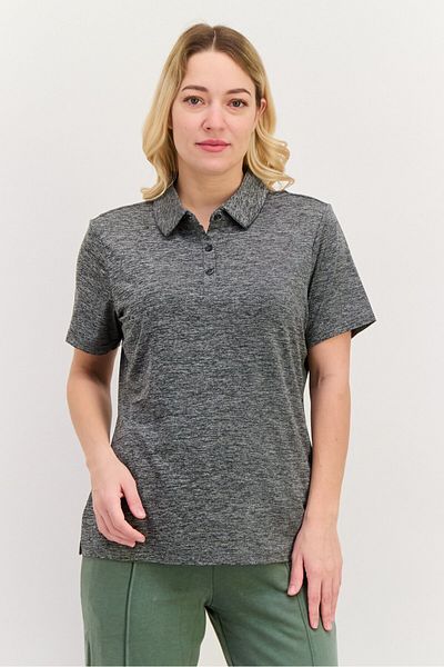 SKECHERS Women Sportswear Fit Short Sleeve Outdoor Polo Shirt, Grey