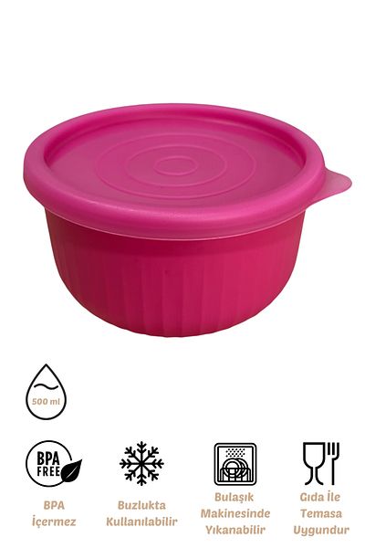 EVLE Vipahmet 0.50 Lt Pink Vacuum Storage Container