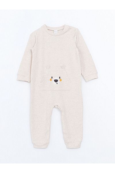 LC Waikiki Crew Neck Printed Baby Boy Jumpsuit