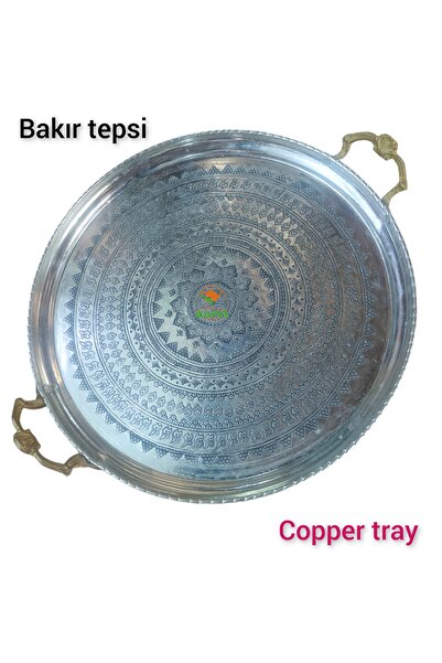 SAFİR ÇAY KAZANLARI Bakır Tepsi Dövme Tepsi Özel el işlemesi Bakır Tepsi 40 c...