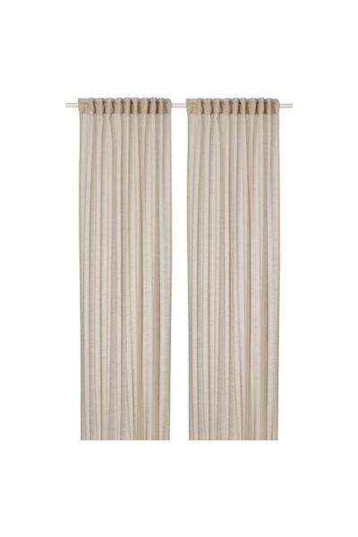 IKEA - HALLEBRACKA, tül perde/2 kanat, açık bej, 145x300 cm