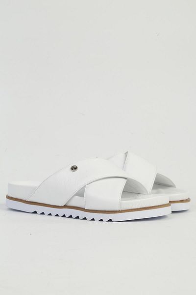 Pierre Cardin Genuine Leather White Women's Slippers Pc-54601