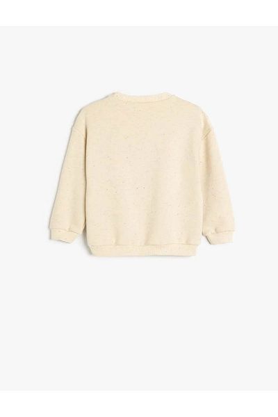 Koton Embroidery Detailed Long Sleeve Crew Neck Cotton Sweatshirt