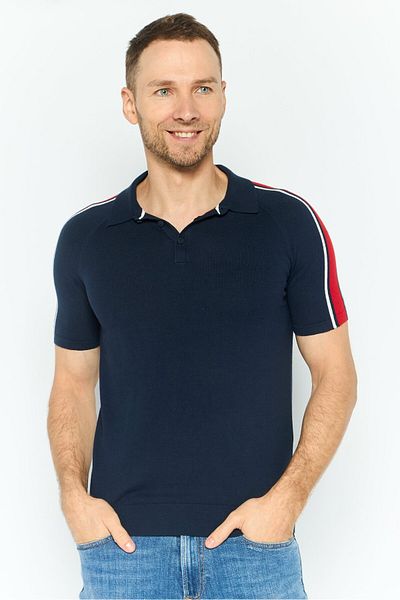 Michael Kors Men Regular Fit Solid Short Sleeve Polo Shirt, Navy Combo