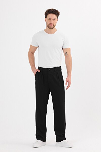 wamoss Μοντέλο 2025 - Φαρδύ υφασμάτινο φαρδύ παντελόνι με φαρδύ πόδι PL11