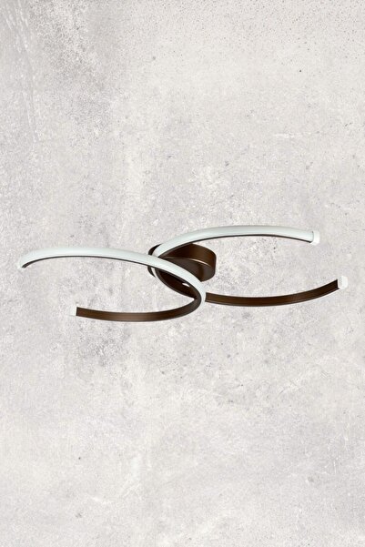 LEGACY Duru Kahverengi Modern Tasarım Salon - Mutfak - Hol - Yatak Odası Beyaz Ledli Avize