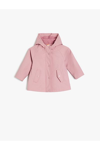 Koton Snap Detailed Long Sleeve Hooded Pocket Shirt Jacket