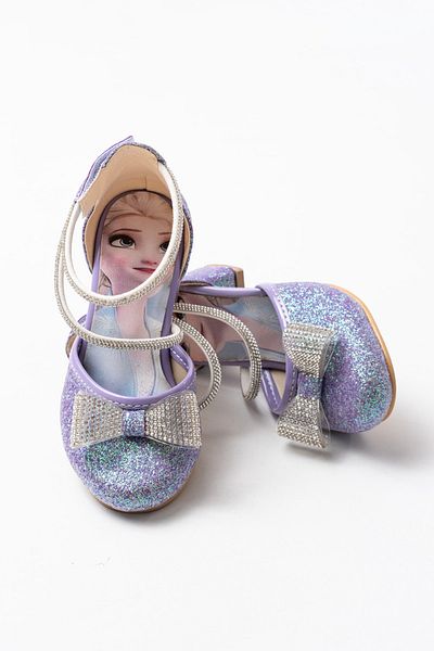 p papuccum ortopedi çocuk ayakkabıları Pantofi de seara cu toc cu velcro liliac pentru fete