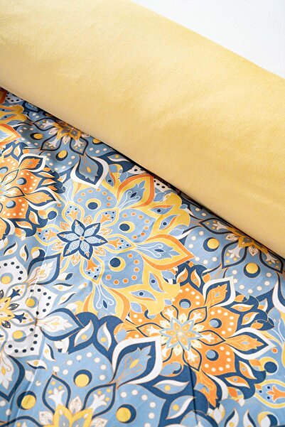 Rivaİstanbul Cotton Single Mandala Patterned Duvet Cover Set