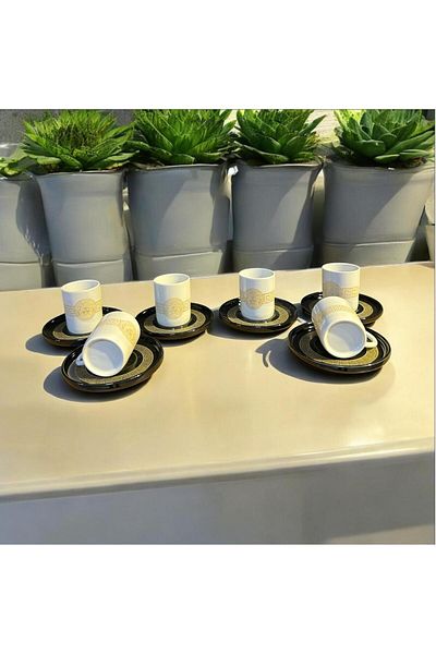 decovien 6 Person Porcelain Coffee Cup Set