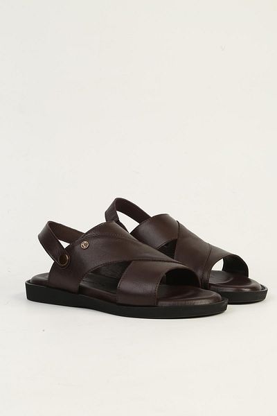 Pierre Cardin Ανδρικά σανδάλια από γνήσιο δέρμα καφέ PC-7315