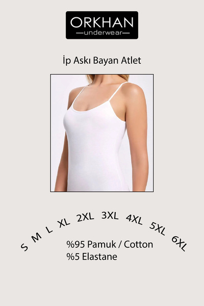 ORKHAN Kadın Atlet, İp Askılı, Kadın Pamuklu ,Günlük ,Yumuşak ,Stretch,Rope Strap,Penye 3'lü
