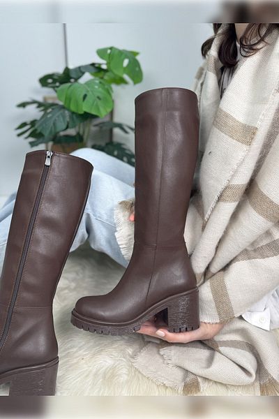 İmerShoes Cizme zilnice pentru femei până la genunchi - Tocuri groase și înalte, talpă anti-alunecare și fermoar Confortabil 2431