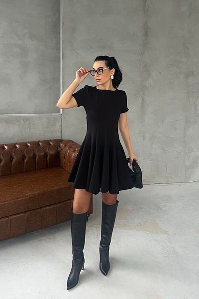 Seda Yalçın Atelier Black Coco Flounce Short Dress