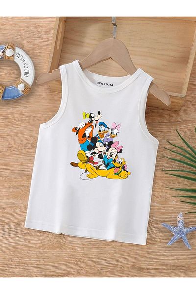BENROMA 1 produs pentru achiziții de 6 și peste Tricou pentru copii fără mâneci imprimat cu personaj de desene animate
