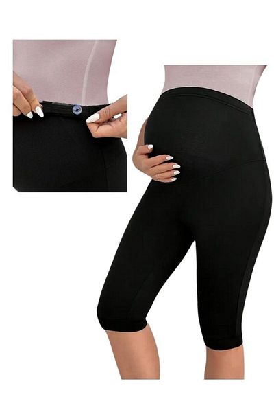 bonbonetti chocolate baby&kids Corset eficient de recuperare Reglarea taliei Confortabil Casual Solid Bumbac negru Maternitate Capri până la genunchi