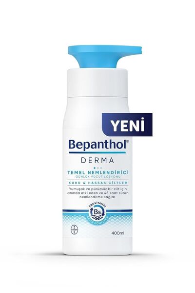 Bepanthol Derma Temel Nemlendirici Günlük Vücut Losyonu 400 ml Kuru Hassas Ciltler 2 Adet