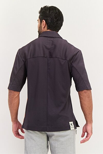 adidas Men Sportswear Fit Short Sleeves Outdoor Polo, Charcoal