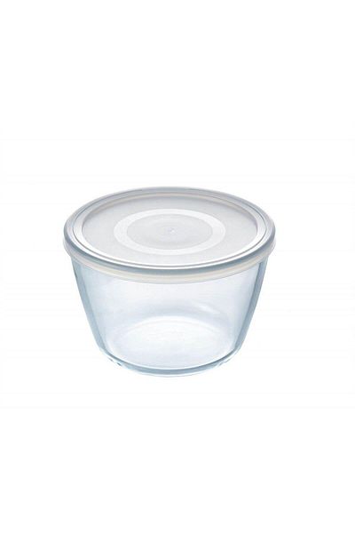 Pyrex 152p001/7048 حاوية تخزين مستديرة مع غطاء 0.6 لتر