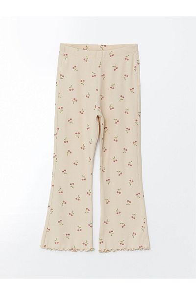 LC Waikiki Green Elastic Waist Floral Girl's Tights 2-Piece