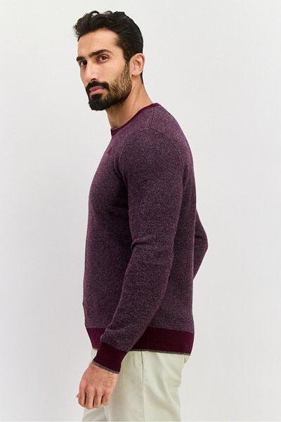 Robe Di Kappa Men Crew Neck Long Sleeve Knitted Sweater, Maroon