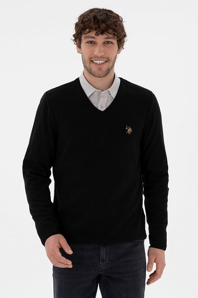 U.S. Polo Assn. Men's Black Basic Sweater 50294764 -Vr046