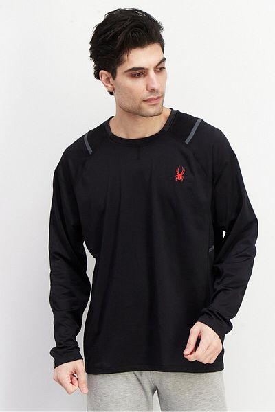 Spyder Men Sportswear Fit Long Sleeve Training Sweatshirt, Black