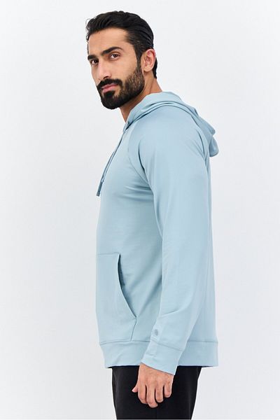 gaiam Men Slim Fit Long Sleeves Training Hoodies, Slate Blue